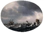 Simon de Vlieger Stormy Sea Sweden oil painting artist